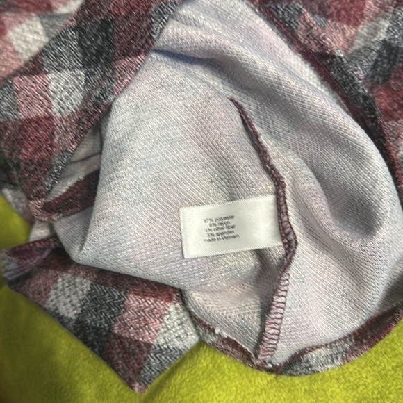 Lane Bryant Women Cowl Neck Pullover Sweater Top Size 22/24 Burgundy Plaid - Picture 6 of 6